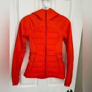 Down for a Run Reddish-Orange running jacket!